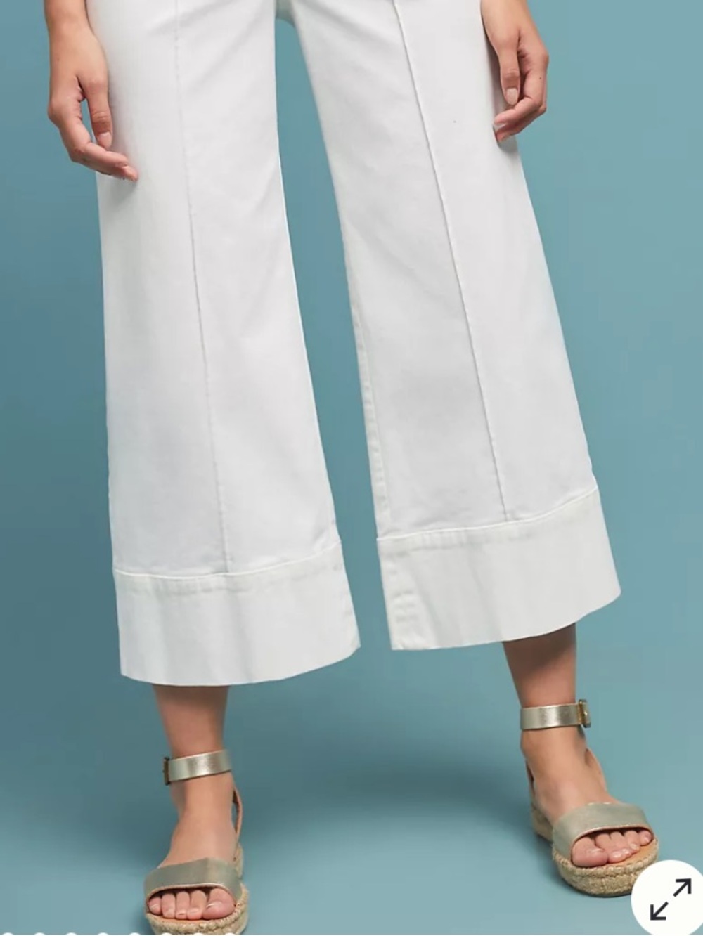 Vintage Zio New York Pintuck Chino Crop Pants MEDIUM Wide Leg Low Rise White